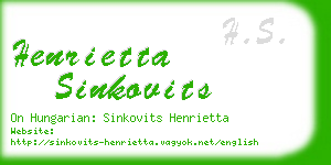 henrietta sinkovits business card